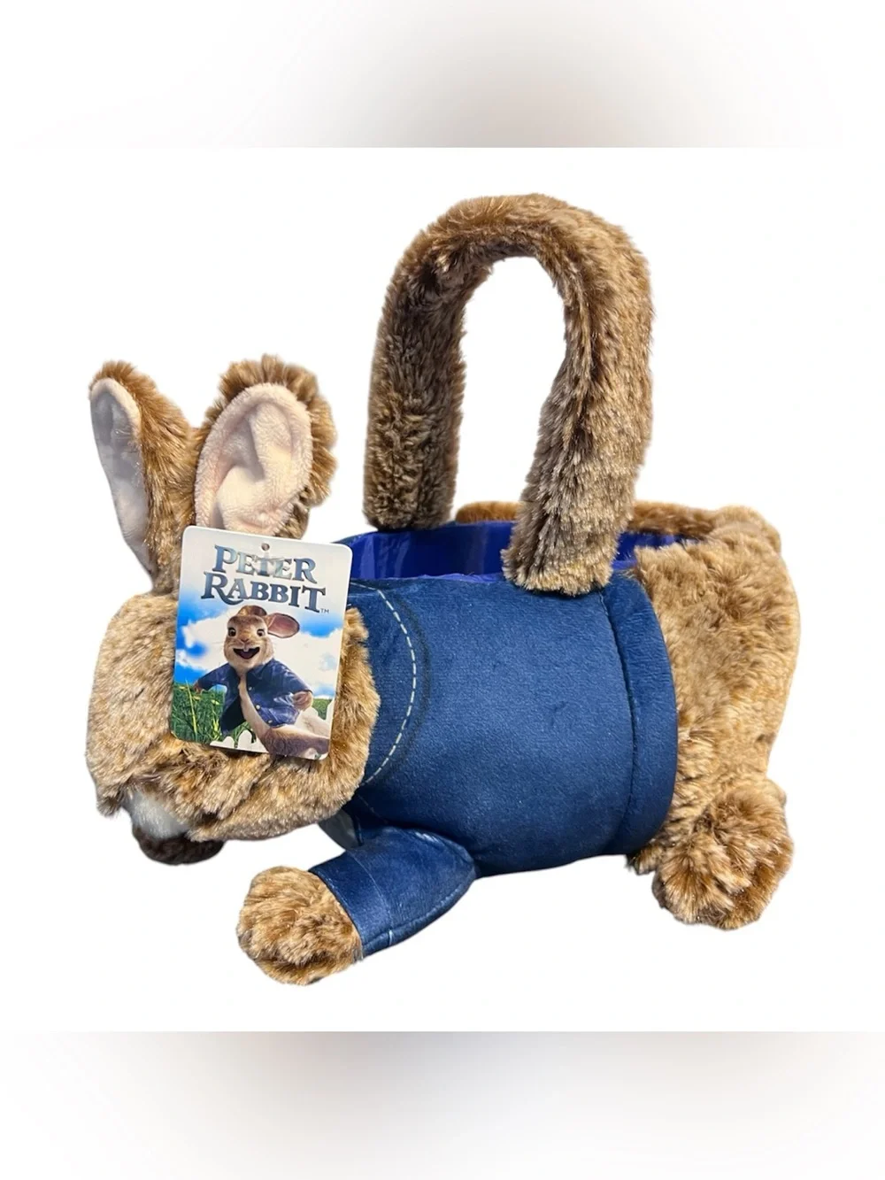 Peter Rabbit Plush Easter Basket Dan Dee Blue Jacket Stuffed Animal NWT